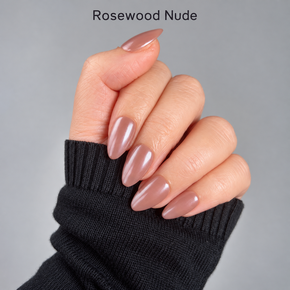 Illuminails M48 Everyday Nude short almond press-on nails in Rosewood Nude