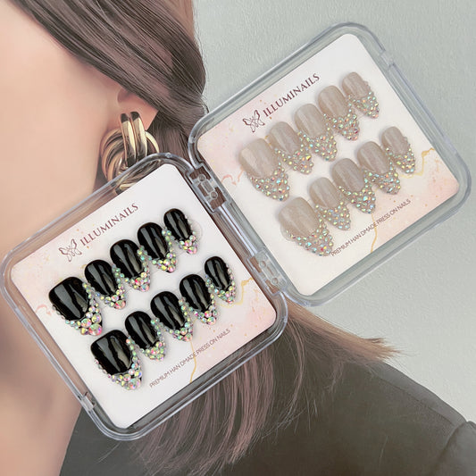 Midnight Crystal press-on nails, main product view