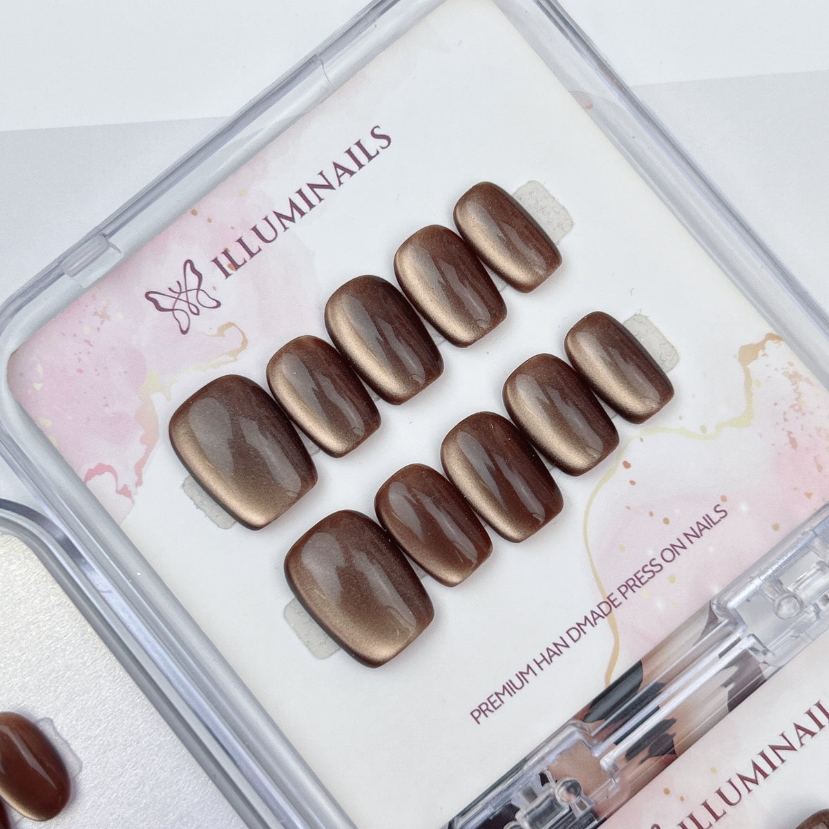 Deep Mocha Cat Eye press-on nails, alternate product view 4