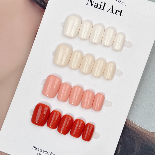 Apricot Glow press-on nails, main product view