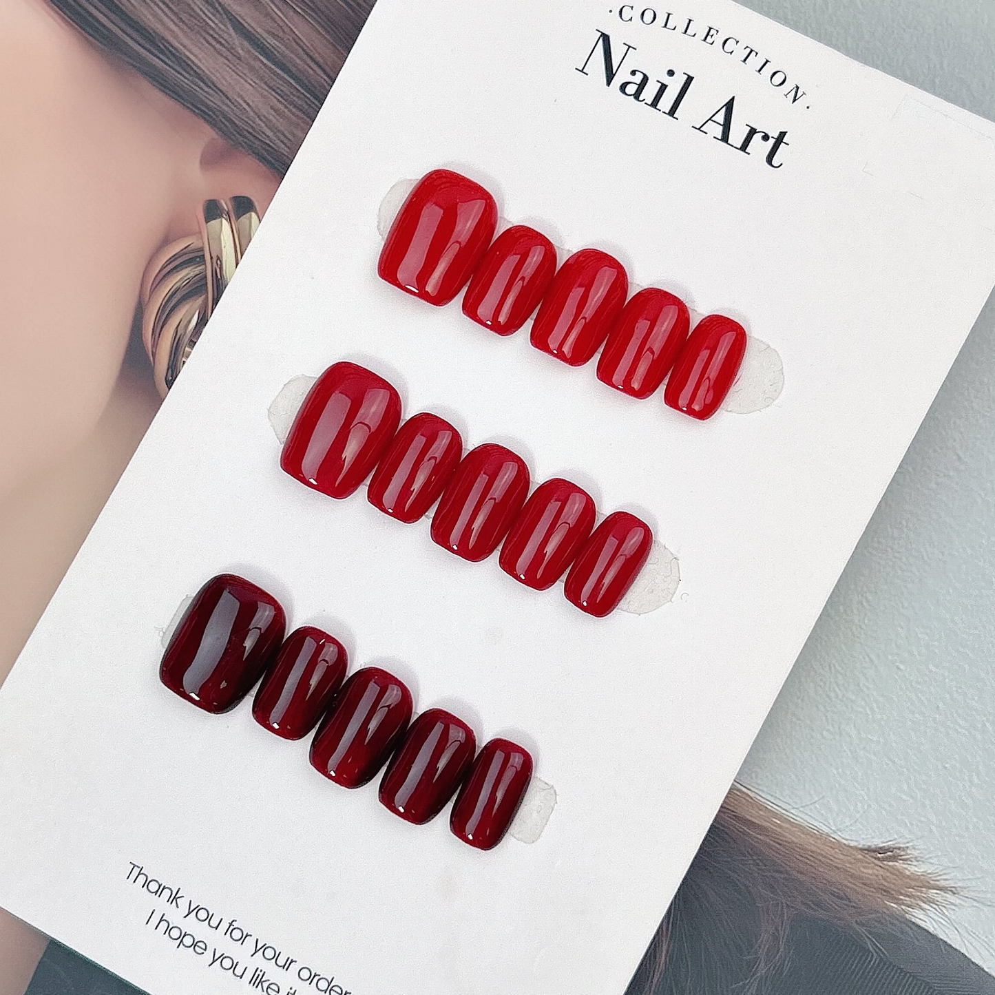 Crimson Kiss press-on nails, main product view