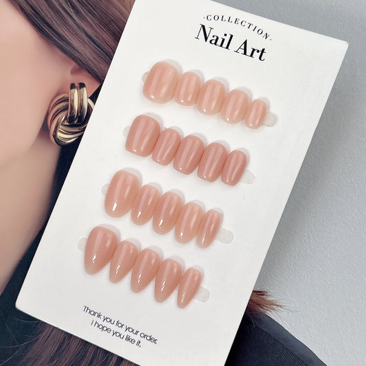 Warm Nude press-on nails, main product view