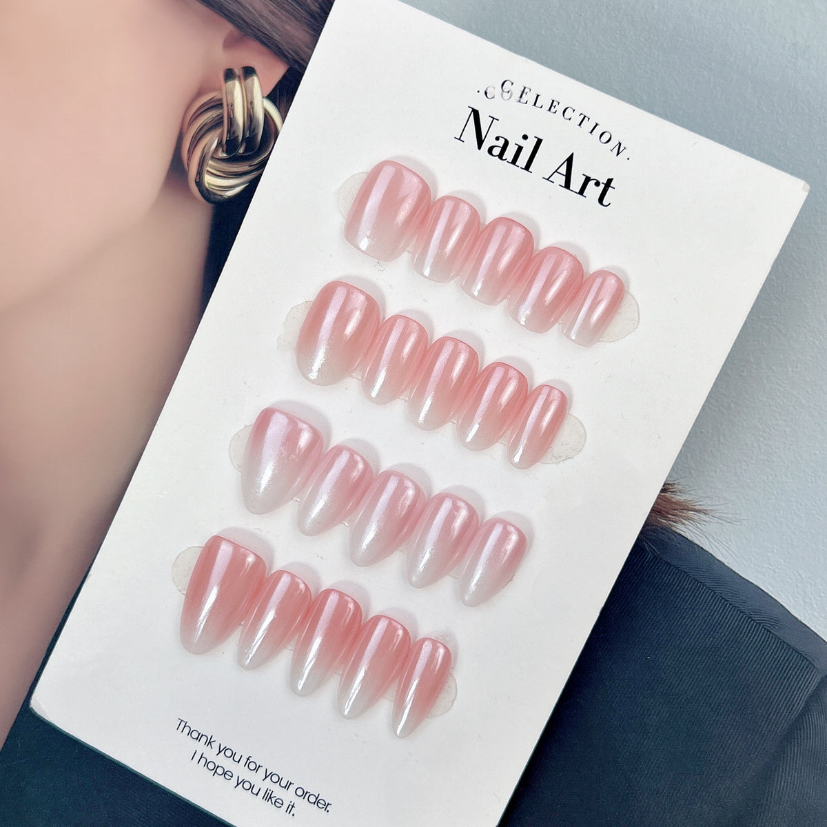 French Ombre Glaze press-on nails, main product view