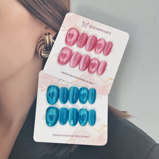Sweetheart Beam Cat Eye press-on nails, main product view