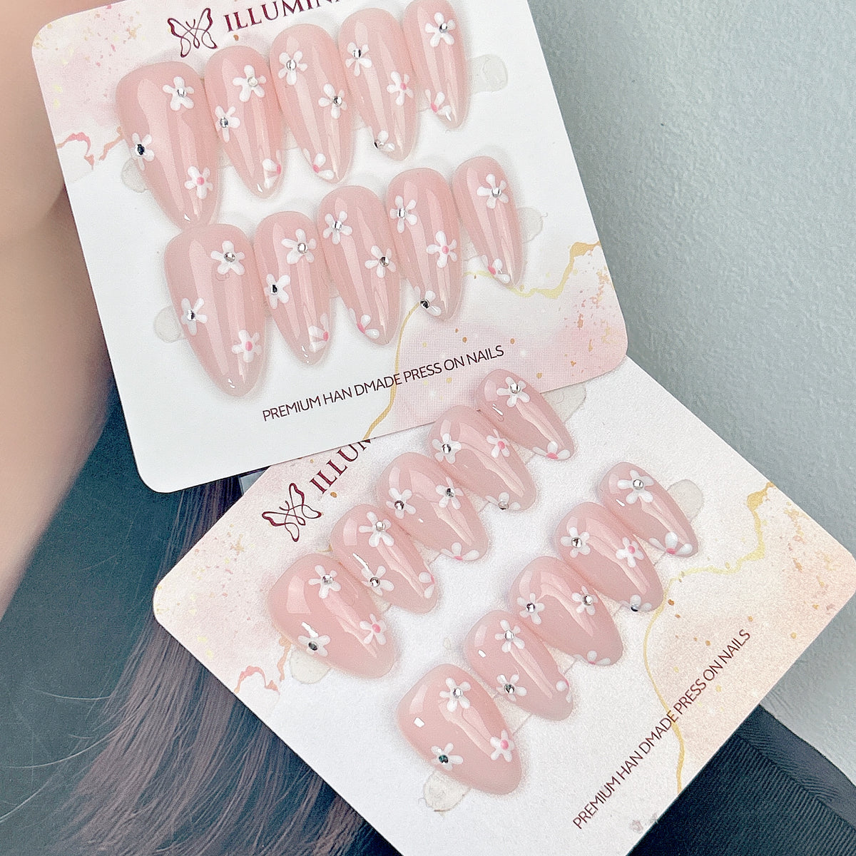 Kyoto Cherry press-on nails, alternate product view 2