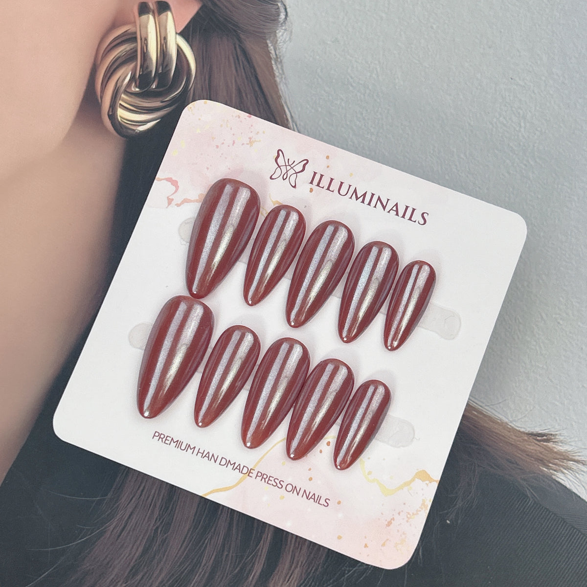 Chocolate Brown press-on nails, alternate product view 3