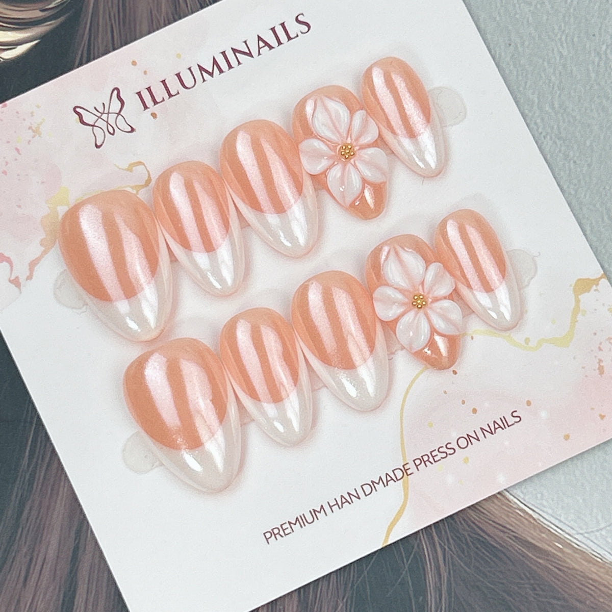 Pearl Bloom press-on nails, alternate product view 2