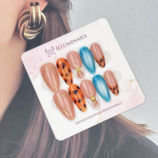 Safari Chic press-on nails, main product view