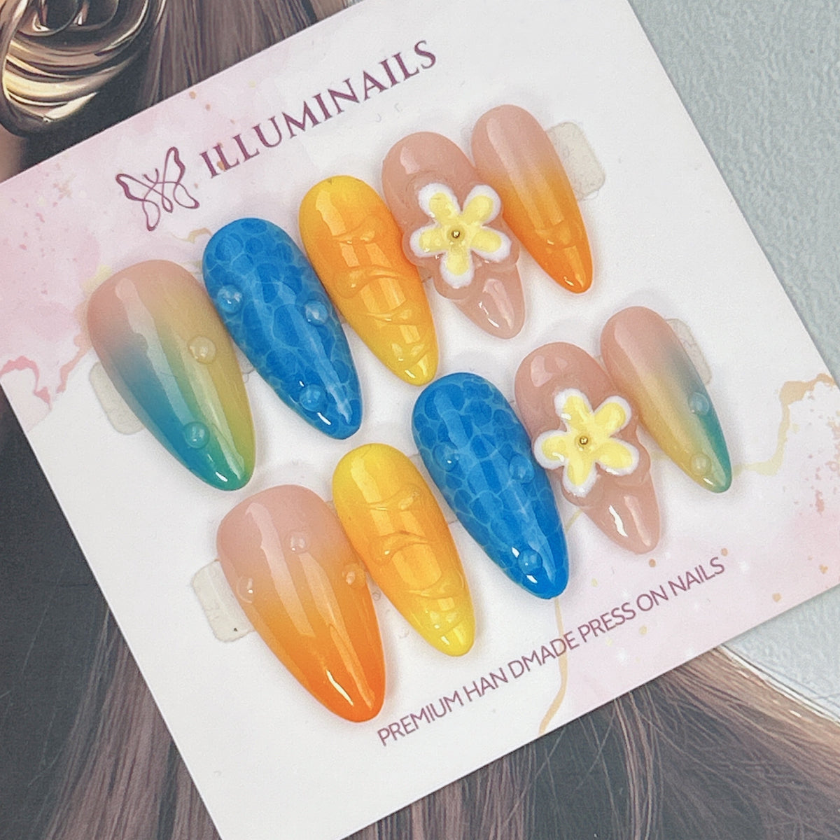 Coastal Daydream press-on nails, alternate product view 2