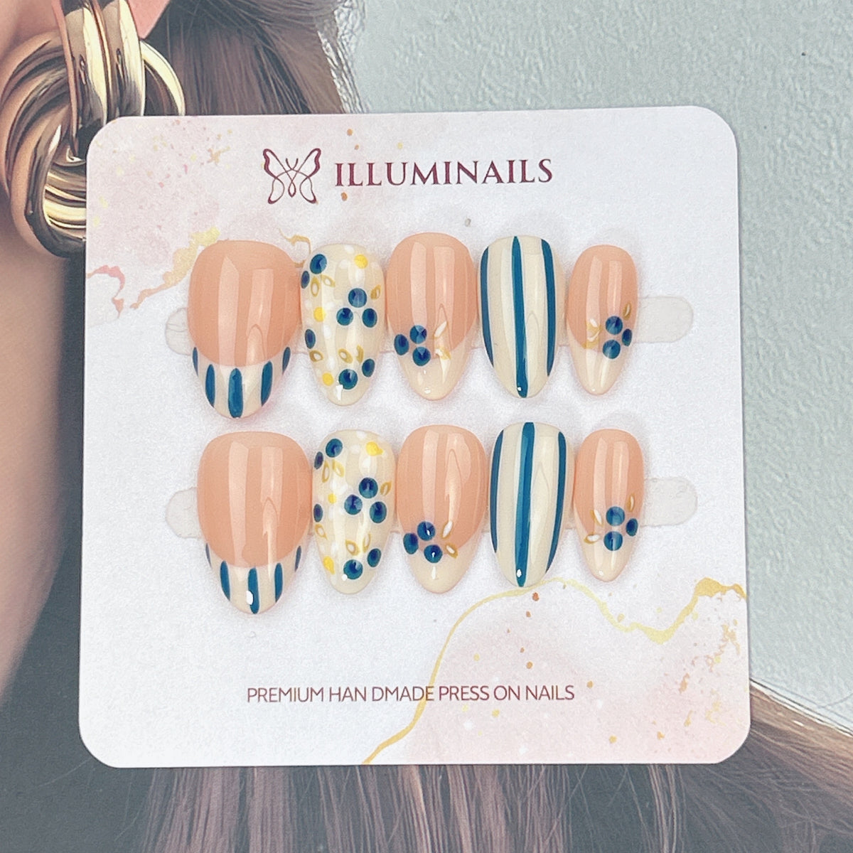 Blueberry Picnic press-on nails, alternate product view 2