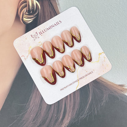 Golden Mocha press-on nails, alternate product view 2