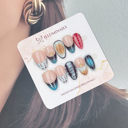 Retro Circuit press-on nails, alternate product view 2