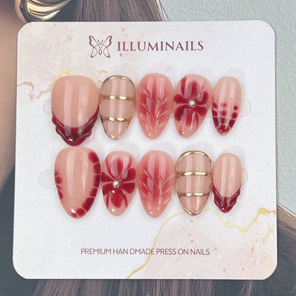 Crimson Petals press-on nails, alternate product view 3