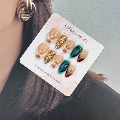 Luna Gold press-on nails, alternate product view 3