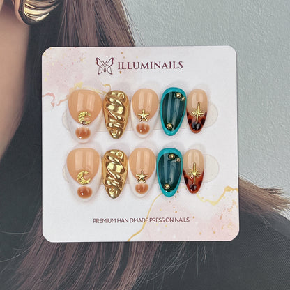 Luna Gold press-on nails, alternate product view 2