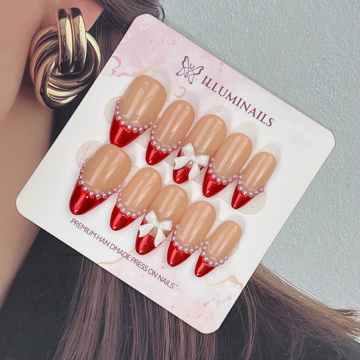 Ruby Elegance press-on nails, main product view