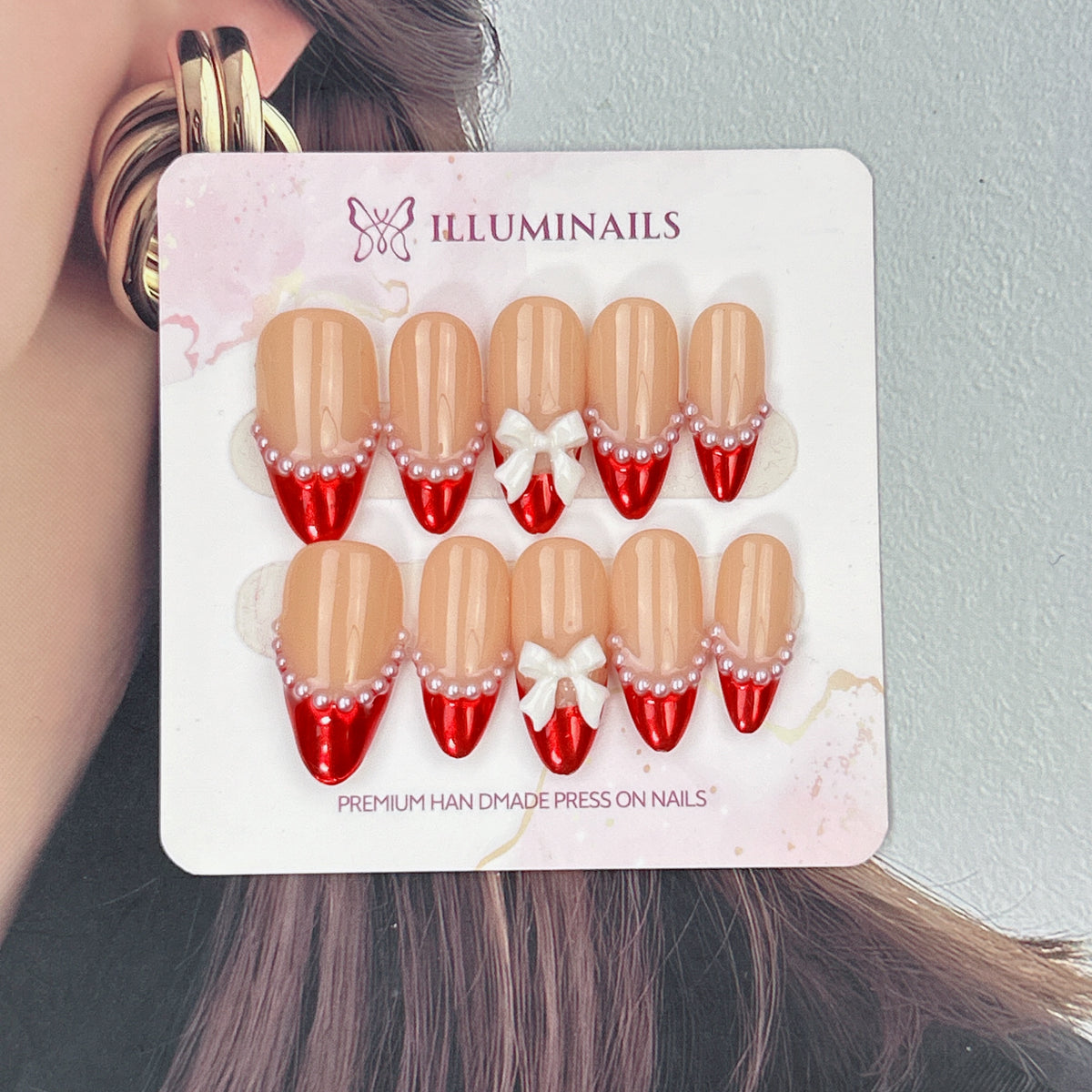 Ruby Elegance press-on nails, alternate product view 2
