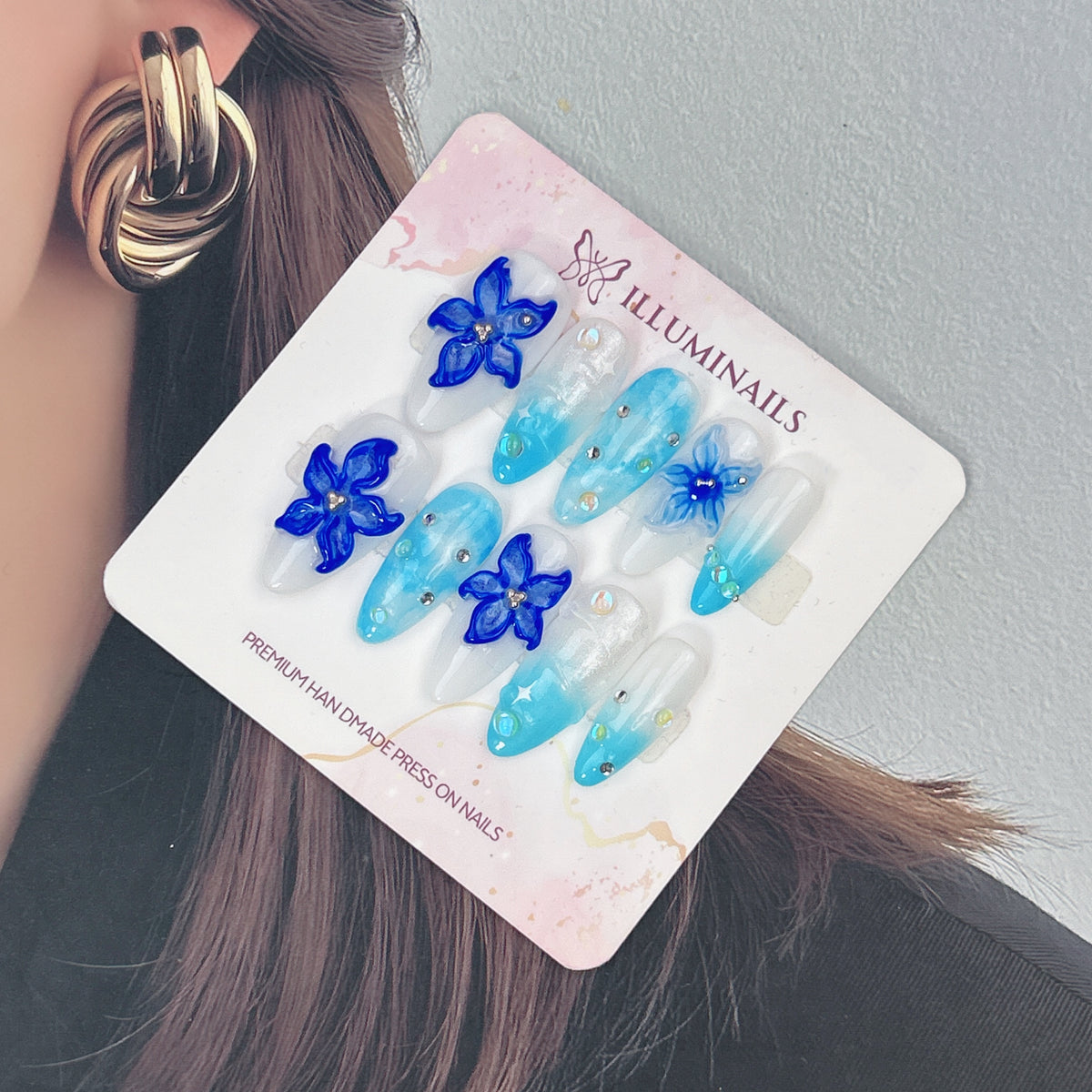 Ocean Bloom press-on nails, alternate product view 2