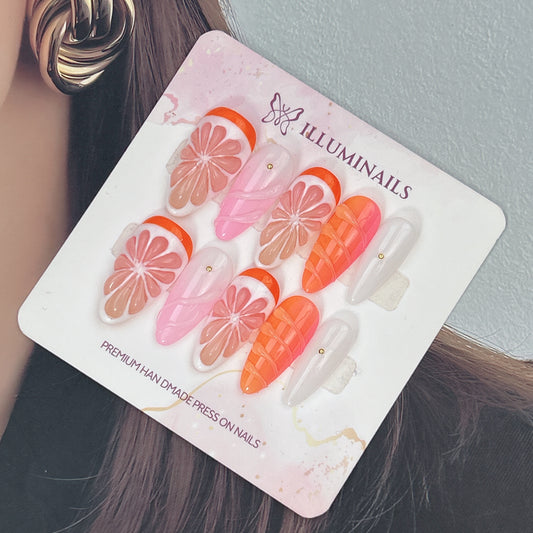 Citrus Blossom press-on nails, main product view