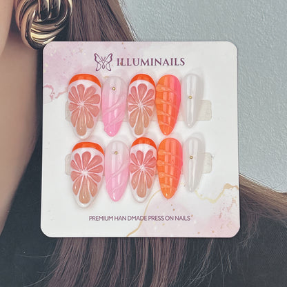 Citrus Blossom press-on nails, alternate product view 2