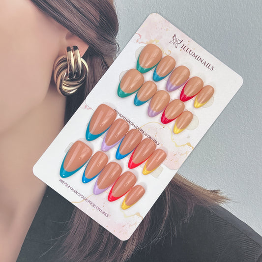Color Tipped press-on nails, main product view