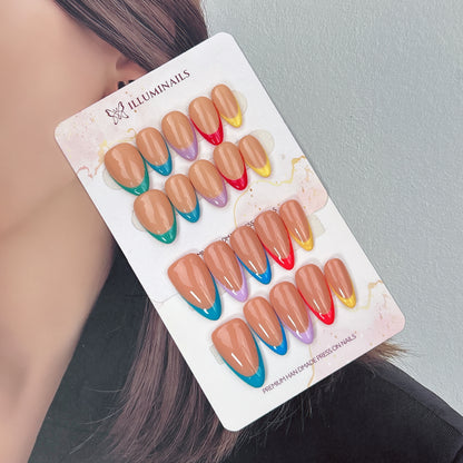 Color Tipped press-on nails, alternate product view 2