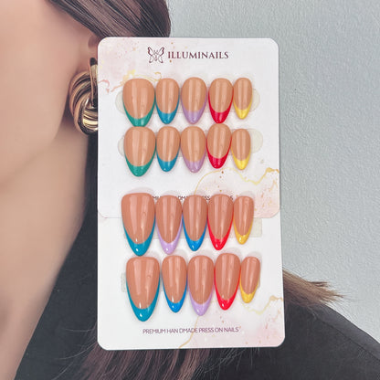 Color Tipped press-on nails, alternate product view 3