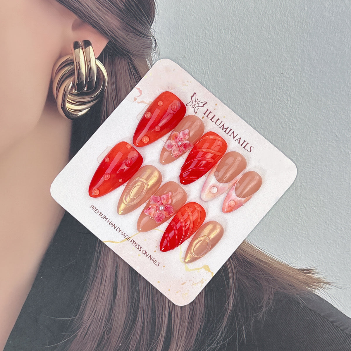 Sunset Bloom press-on nails, alternate product view 2
