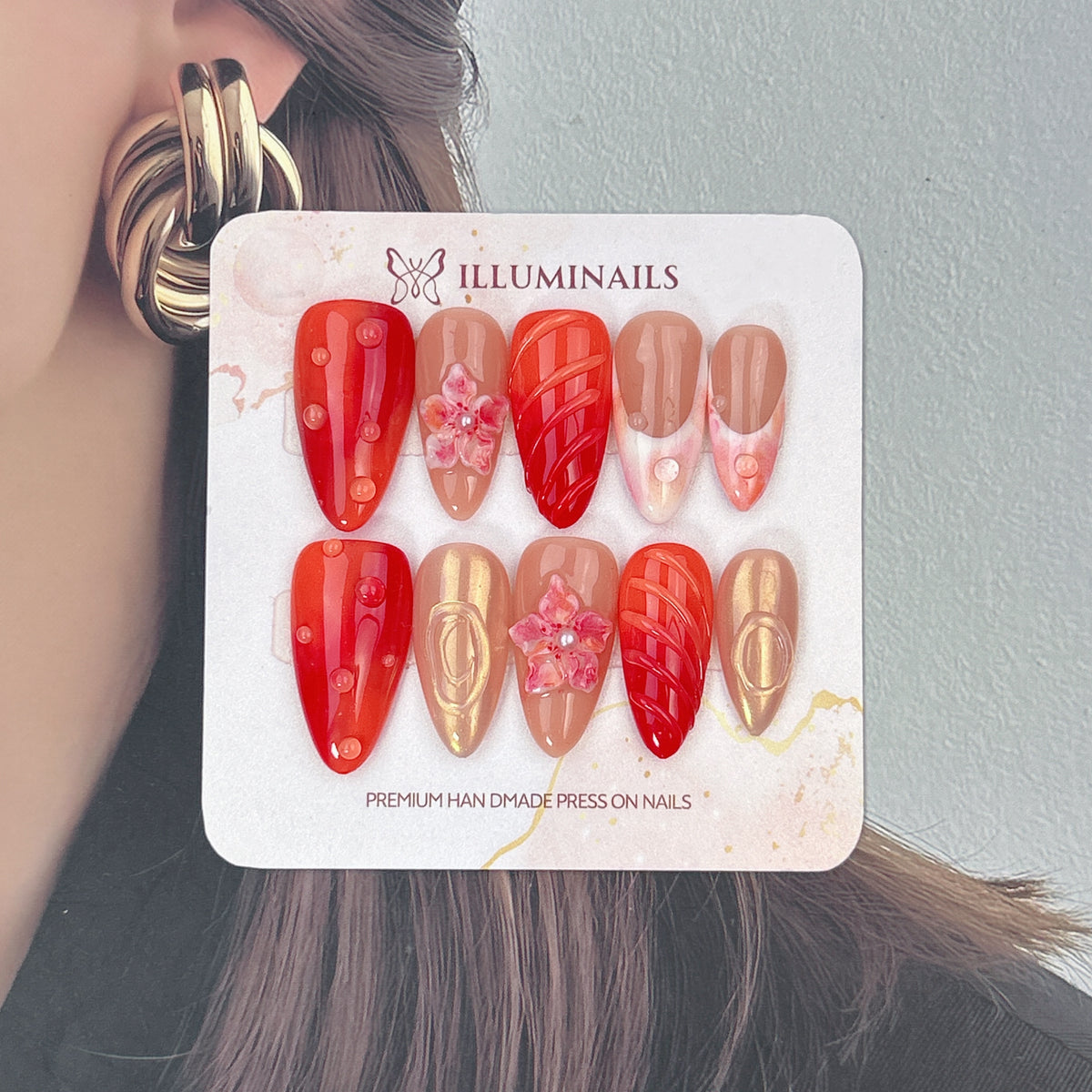 Sunset Bloom press-on nails, alternate product view 3