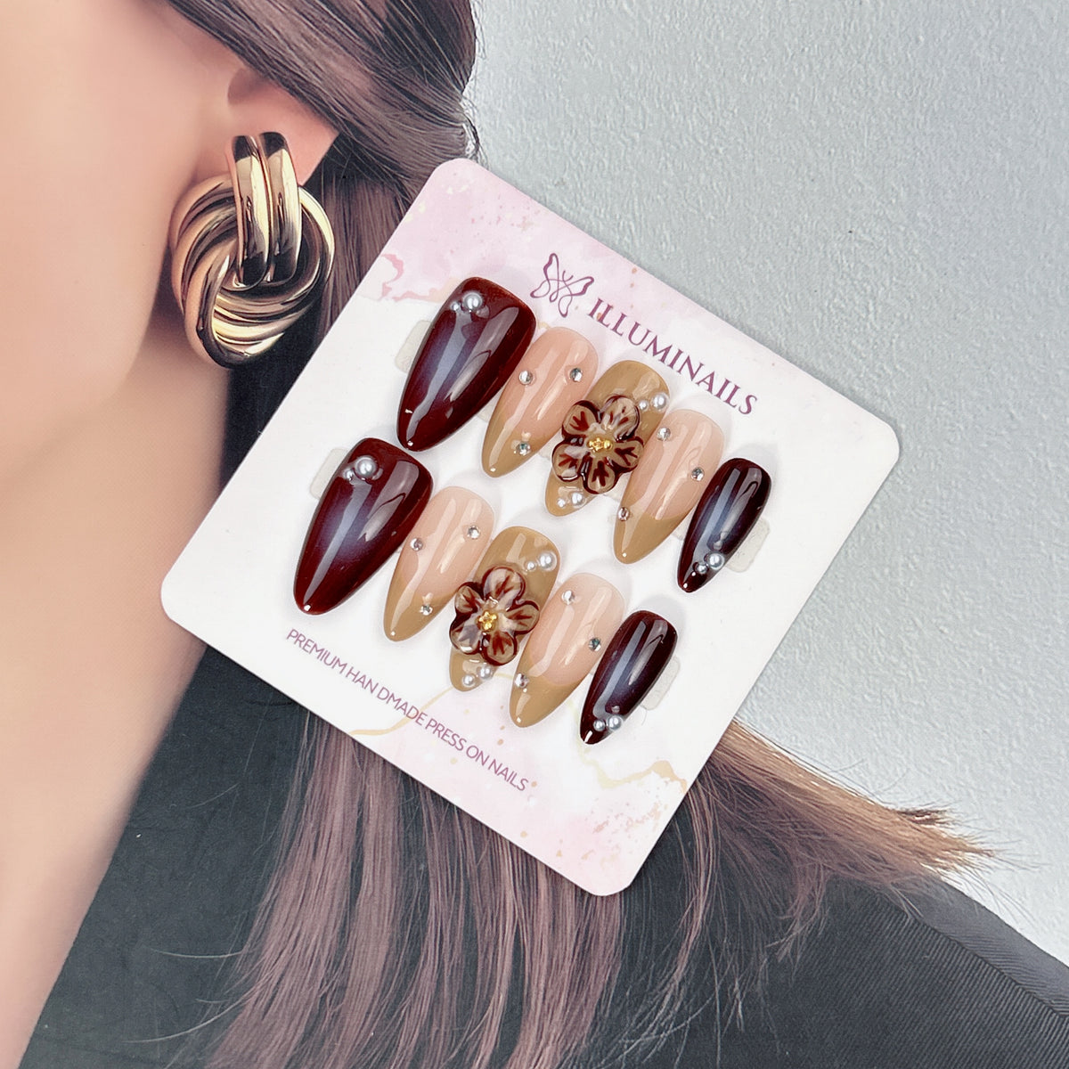Cocoa Blossom press-on nails, main product view