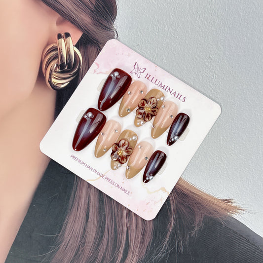 Cocoa Blossom press-on nails, main product view