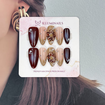 Cocoa Blossom press-on nails, alternate product view 2