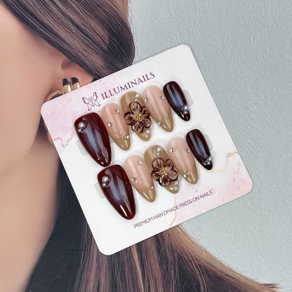 Cocoa Blossom press-on nails, alternate product view 3