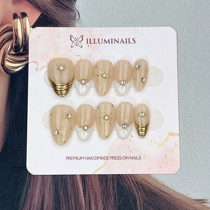 Golden Stardust press-on nails, alternate product view 2