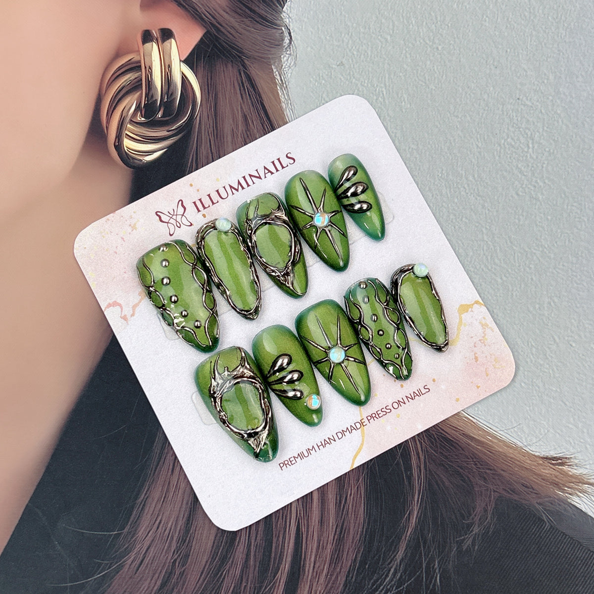 Forest Charm press-on nails, alternate product view 3