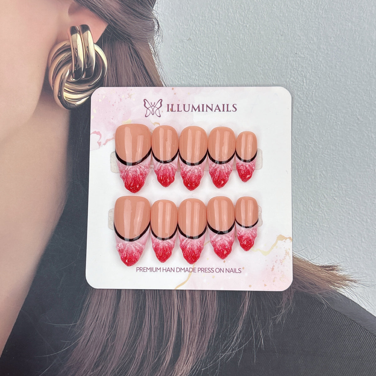 Blush Bloom press-on nails, alternate product view 2