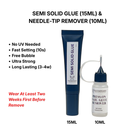 Semi Solid Glue and Remover Bundle (Long Wear Solution)