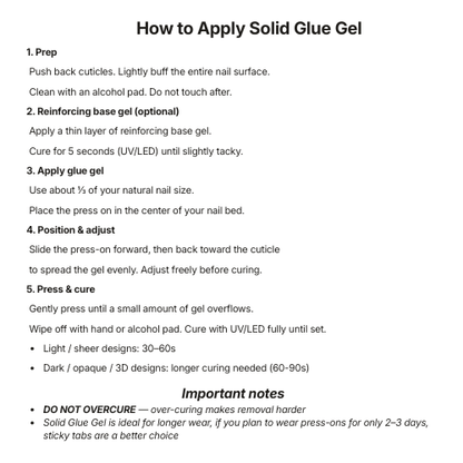Solid Glue Gel + Reinforcing Base Gel Set