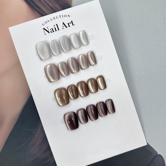 Muted Chrome press-on nails, main product view