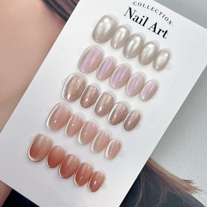 Soft Stardust shimmer press-on nail colour details