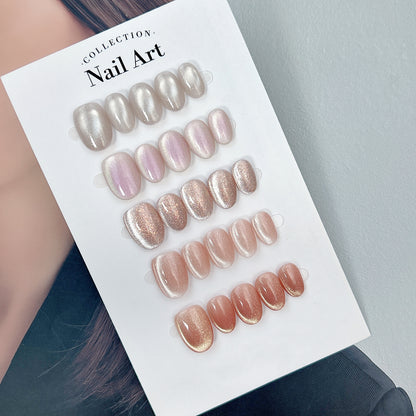 Soft Stardust pastel shimmer press-on nails collection
