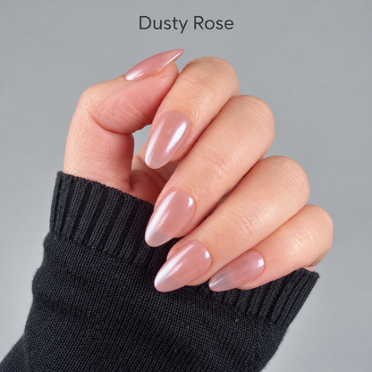 Illuminails M48 Everyday Nude short almond press-on nails in Dusty Rose