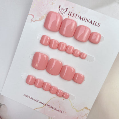 Barbie Pink solid press-on toenails from the Essential Pedi Collection