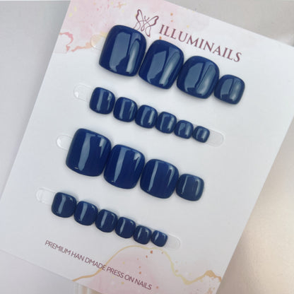Navy Blue solid press-on toenails from the Essential Pedi Collection