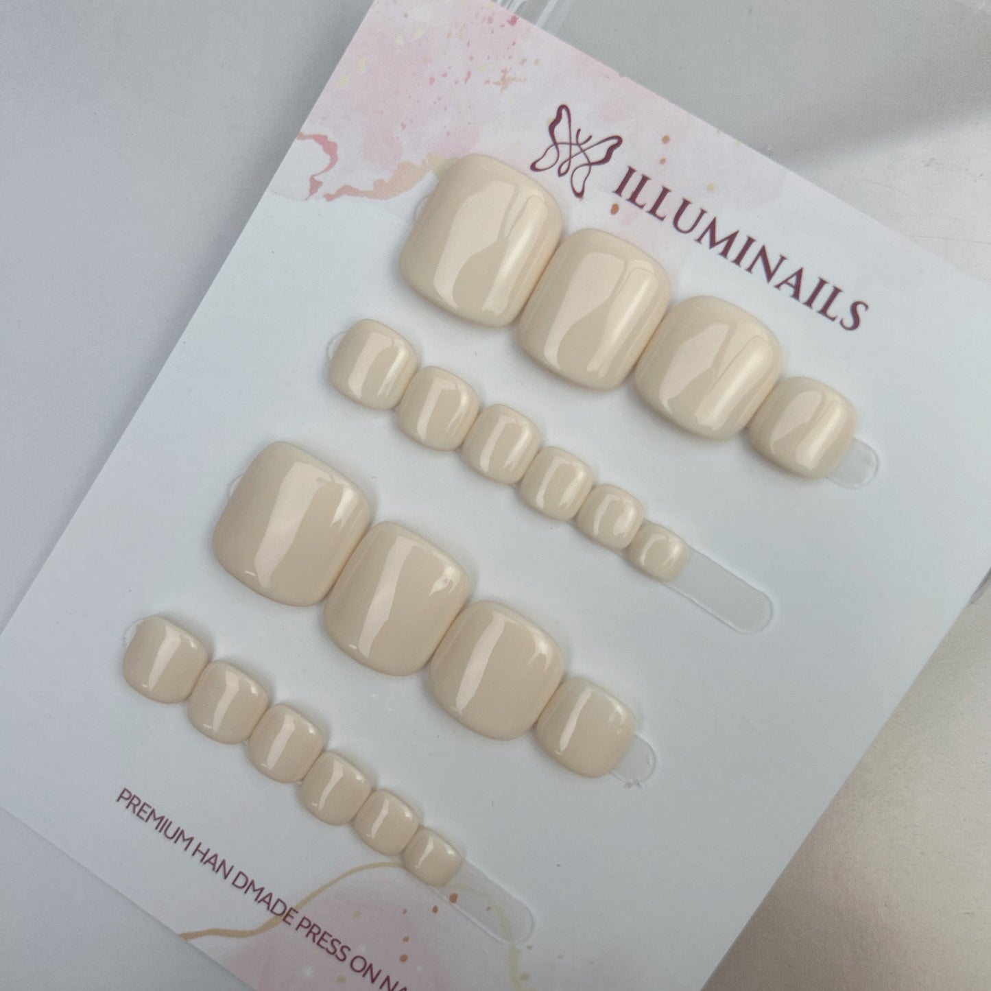 Soy Milk White solid press-on toenails from the Essential Pedi Collection