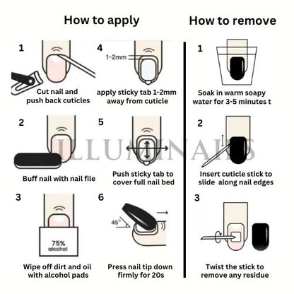 How to apply and remove press-on nails using adhesive tabs