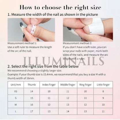 Press-on nails size guide